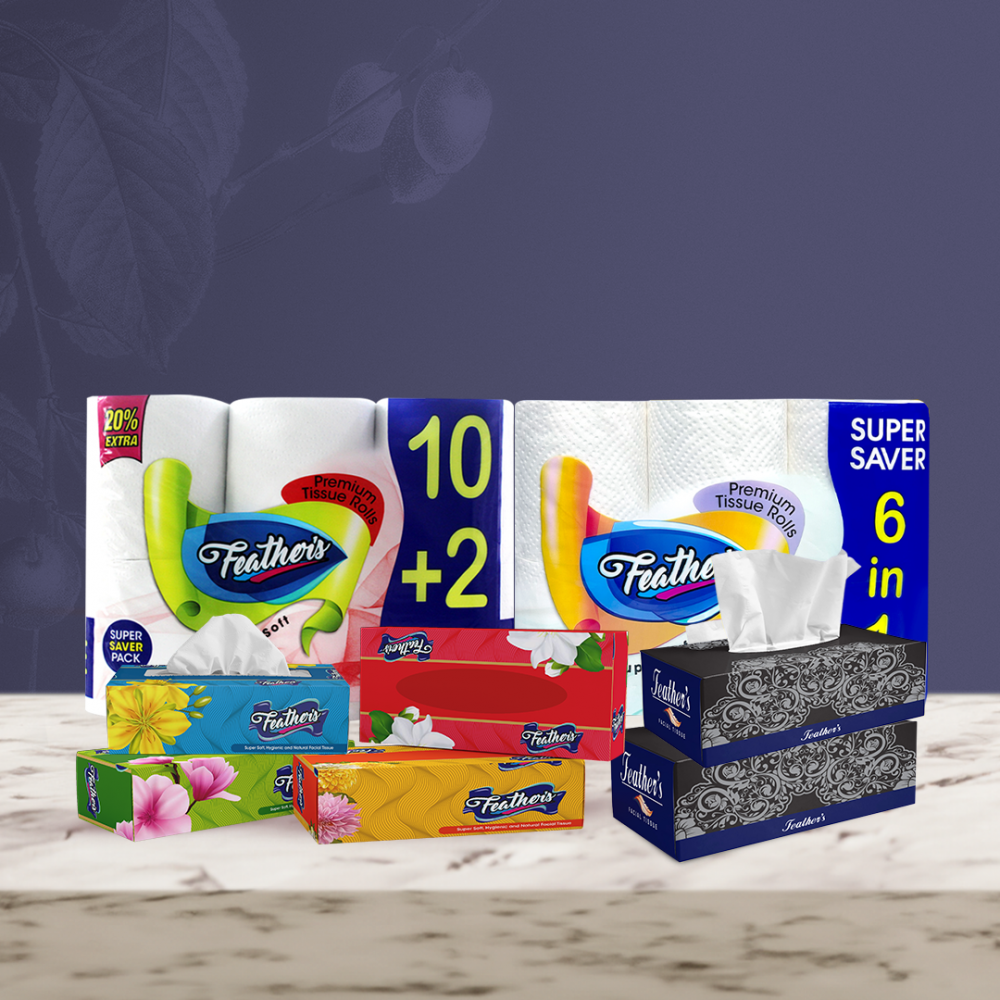 Bathroom Essentials Super Saver Pack - "Complete Your Comfort with Our Bathroom Essential Combo: Premium Toilet Rolls and Soft Facial Tissues for a Luxurious Everyday Experience."