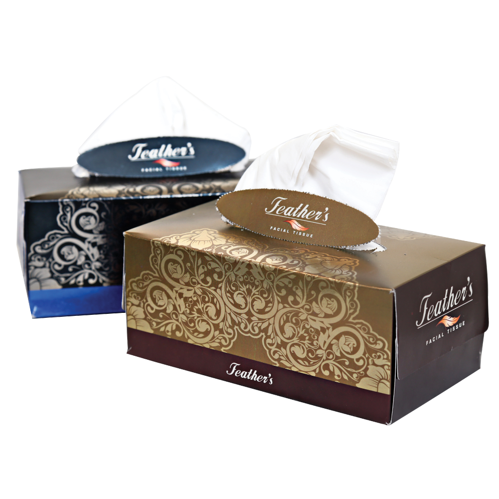 Feather's premium Facial Dry Tissue Paper, Super Soft, Super Absorbent & 100% Pure Tree Pulp Biodegradable, 2Plyx200 Pulls