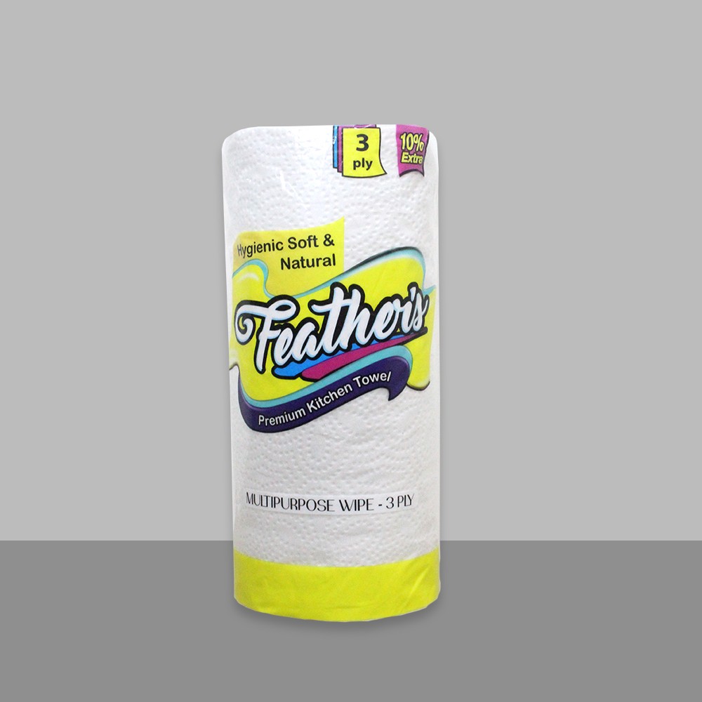 Feather's extra soft Multipurpose Wipes Premium Kitchen Towel, 3 - PLY  Super strong More absorbent - 66 pulls (pack of 5)