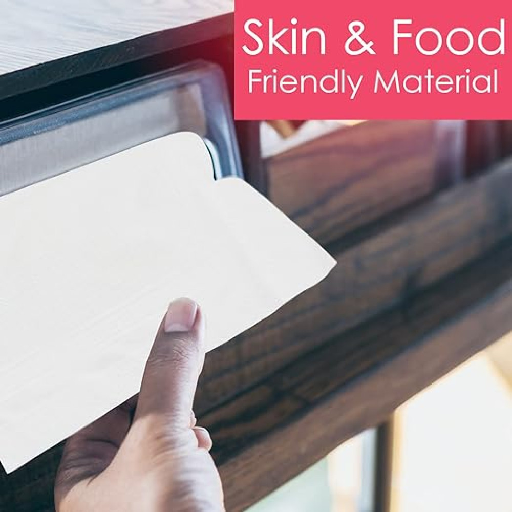 Feather's Naturally White Cocktail Napkin Super Strong & More Absorbent 2Ply Extra Soft Tissue with 50 pulls (Large, Pack of 5, 300X300mm)